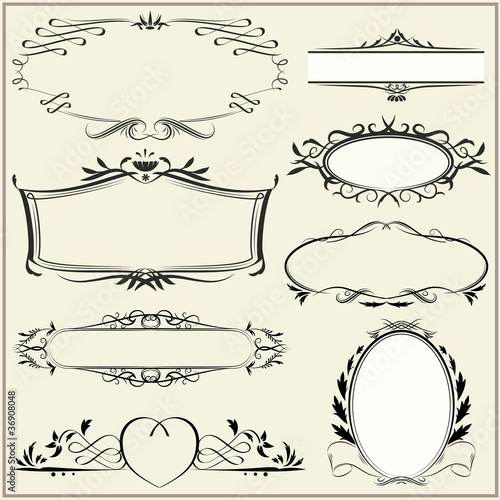 Vector: Set vintage retro frames Set vintage retro frames