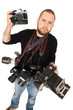 Photo: Photographer with many cameras Photographer with many cameras