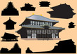 set of isolated pagodas
