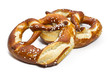 Frische Brezen aus Bayern auf weißem Hintergrund