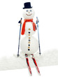 skiing snowman