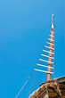 Wooden pole on the boat