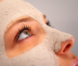 Spa clay mask on a woman's face