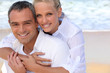 Portrait of a beautiful couple at the beach Portrait of a beautiful couple at the beach
