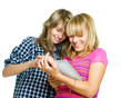 Teenage girls using tablet PC