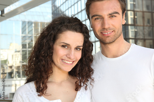 Photo: Young couple downtown Young couple downtown