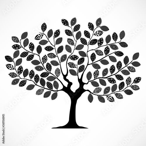 Vector: Abstract Tree With Leaf Pattern and Texture Abstract Tree With Leaf Pattern and Texture