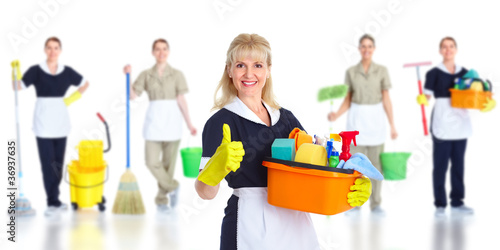 Photo: Cleaner maid woman. Cleaner maid woman.