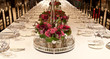 Elegant candlelight  dinner table setting at reception