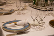Elegant candlelight  dinner table setting at reception