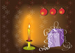 Conflagrant candle and packing with a gift