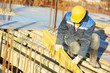 construction worker preparing formwork