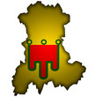 map with flag of auvergne