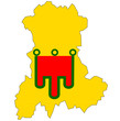 map with flag of auvergne
