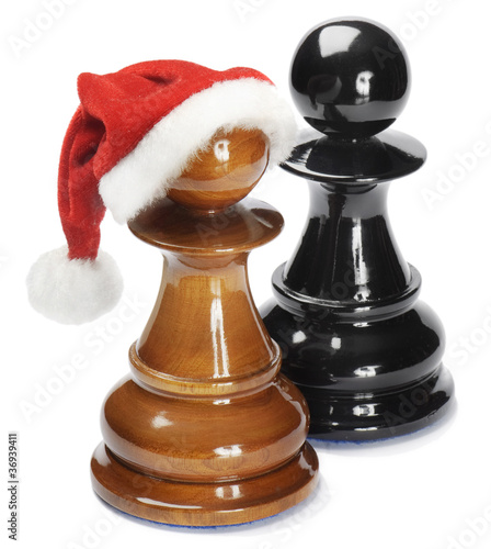 Photo: Santa pawn isolated on white Santa pawn isolated on white