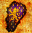 map with flag of franche comte map with flag of franche comte