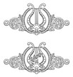 Ancient lyre and decorative elements.