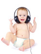 baby with headphone