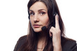 Woman operator with headset