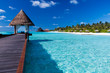 Overwater spa in lagoon around tropical island
