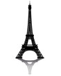 black silhouette of the Eiffel Tower