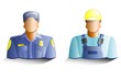 Illustration: Policeman and builder icons Policeman and builder icons