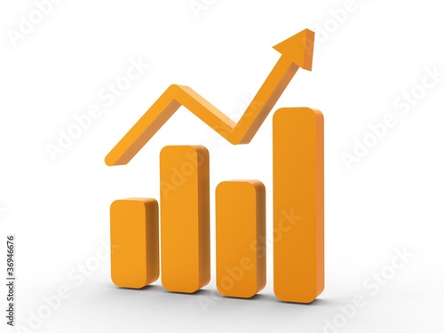 Illustration: 3d Icon Chart orange 3d Icon Chart orange