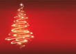 Christmas tree on red background