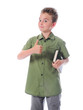 Little boy  holding her book