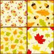 Four Autumn Seamless Patterns
