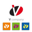 Oval Logo initial letter V # Vector