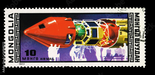 Photo: MONGOLIA, shows spaceshipl, circa 1977 MONGOLIA, shows spaceshipl, circa 1977