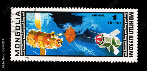 Photo: MONGOLIA, shows spaceshipl, circa 1977 MONGOLIA, shows spaceshipl, circa 1977