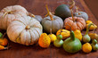 Halloween pumpkin still life on wood table Halloween pumpkin still life on wood table