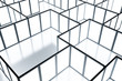 light boxes and walls symbolizing the empty office