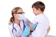 Photo: Doctor doing vaccine injection to child Doctor doing vaccine injection to child