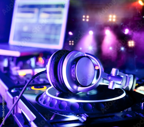 Photo: Dj mixer with headphones Dj mixer with headphones