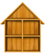 Wooden house shelf
