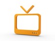 Illustration: 3d Icon Fernseher orange 3d Icon Fernseher orange