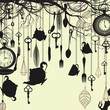 Antique background with tea party theme