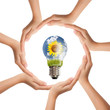Photo: Multiracial human hands making a circle with Copy Space Multiracial human hands making a circle with Copy Space