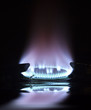 gas hob against black background