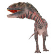 red majungasaurus looking up