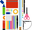 material escolar y de oficina vectorizado