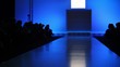people are waiting for beginning of fashion show people are waiting for beginning of fashion show