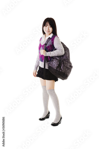 Photo: Chinese school girl portrait. Chinese school girl portrait.