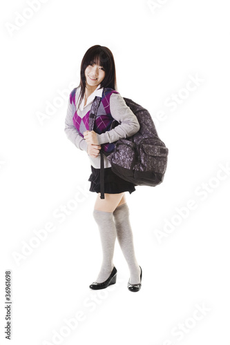 Photo: Chinese school girl portrait. Chinese school girl portrait.