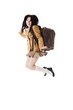 Chinese school girl jumping in the air.