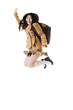 Chinese school girl jumping in the air.
