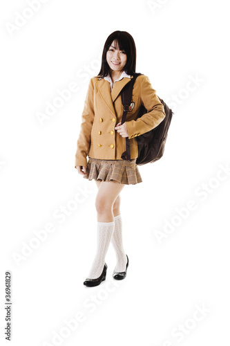 Photo: Chinese school girl portrait. Chinese school girl portrait.